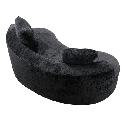 80'  3 Seater Couch for Living Room, Boneless Couch with 2 Pillows,Upholstered Floor Sofa