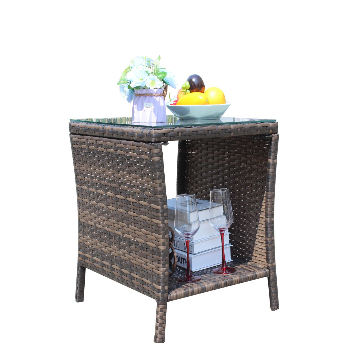Outdoor patio Furniture 1 Coffee Table with clear tempered glass – Model W20967009