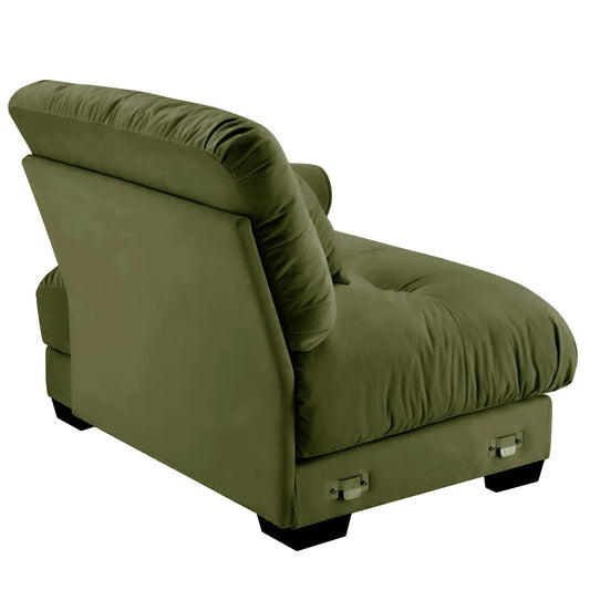 Milano Sofa RSF W/3 pillows - Olive green
