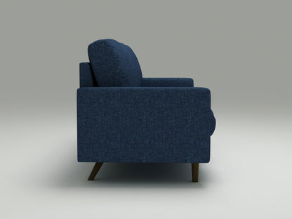 Modern 2‑Seat Loveseat Sofa, Polyester Fabric Couch, Without Accent Pillows, Loose Back Cushion for Small Space Living Room