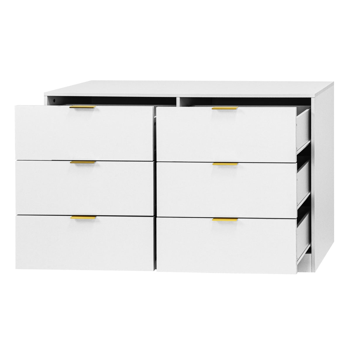 Simply Modern 6-Drawer Dresser, Chest of Drawers for Bedroom, Living Room, Hallway, and Entryway - Large Storage Cabinet White