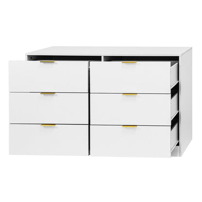 Simply Modern 6-Drawer Dresser, Chest of Drawers for Bedroom, Living Room, Hallway, and Entryway - Large Storage Cabinet White