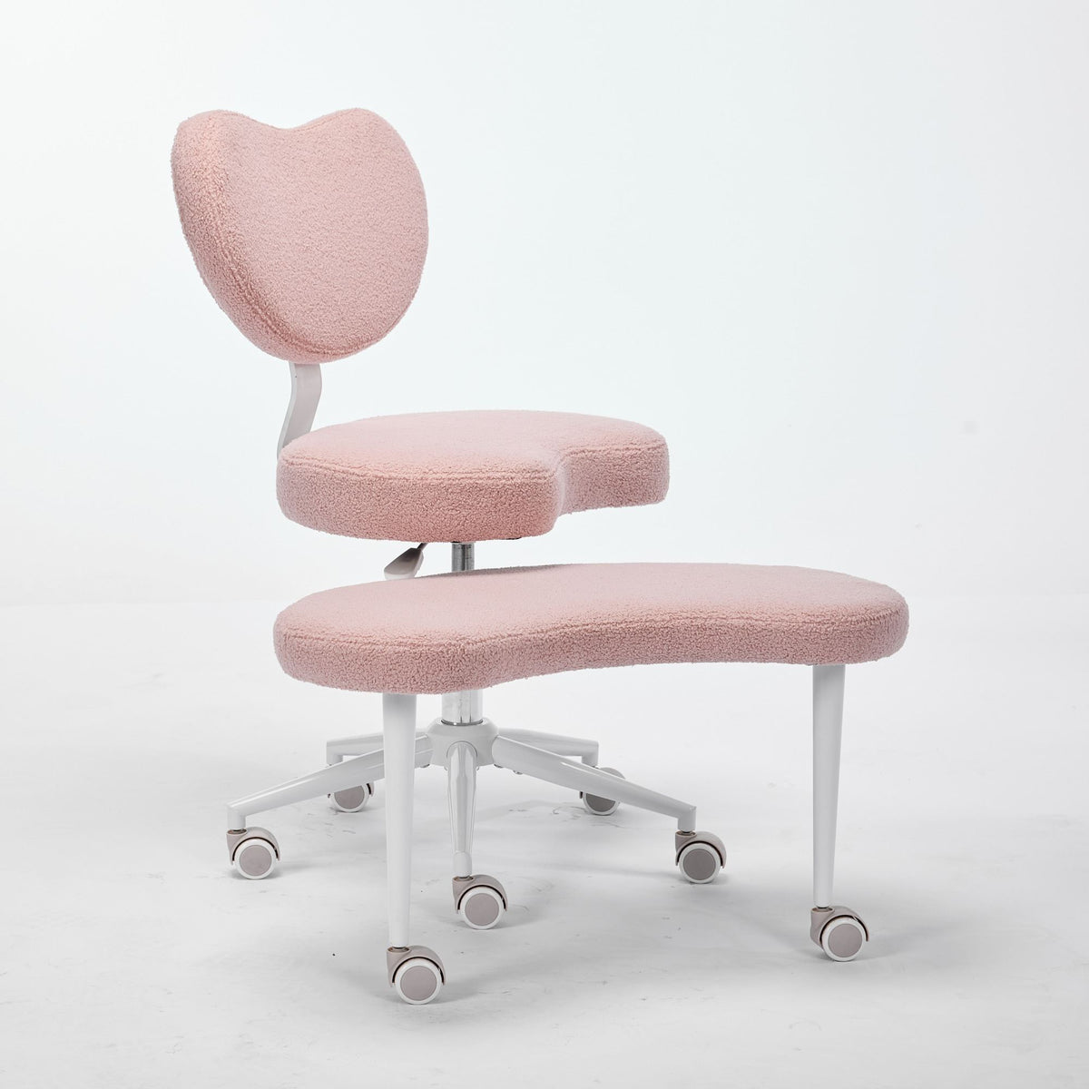 Meditation Chair Plus, Cross Legged Chair with Wheels, ADHD Chair, Criss Cross Desk Chair with Lumbar Support and Adjustable Stool – Pink
