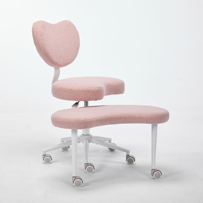 Meditation Chair Plus, Cross Legged Chair with Wheels, ADHD Chair, Criss Cross Desk Chair with Lumbar Support and Adjustable Stool – Pink