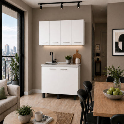 White 2-Piece Kitchen Sink Cabinet Set