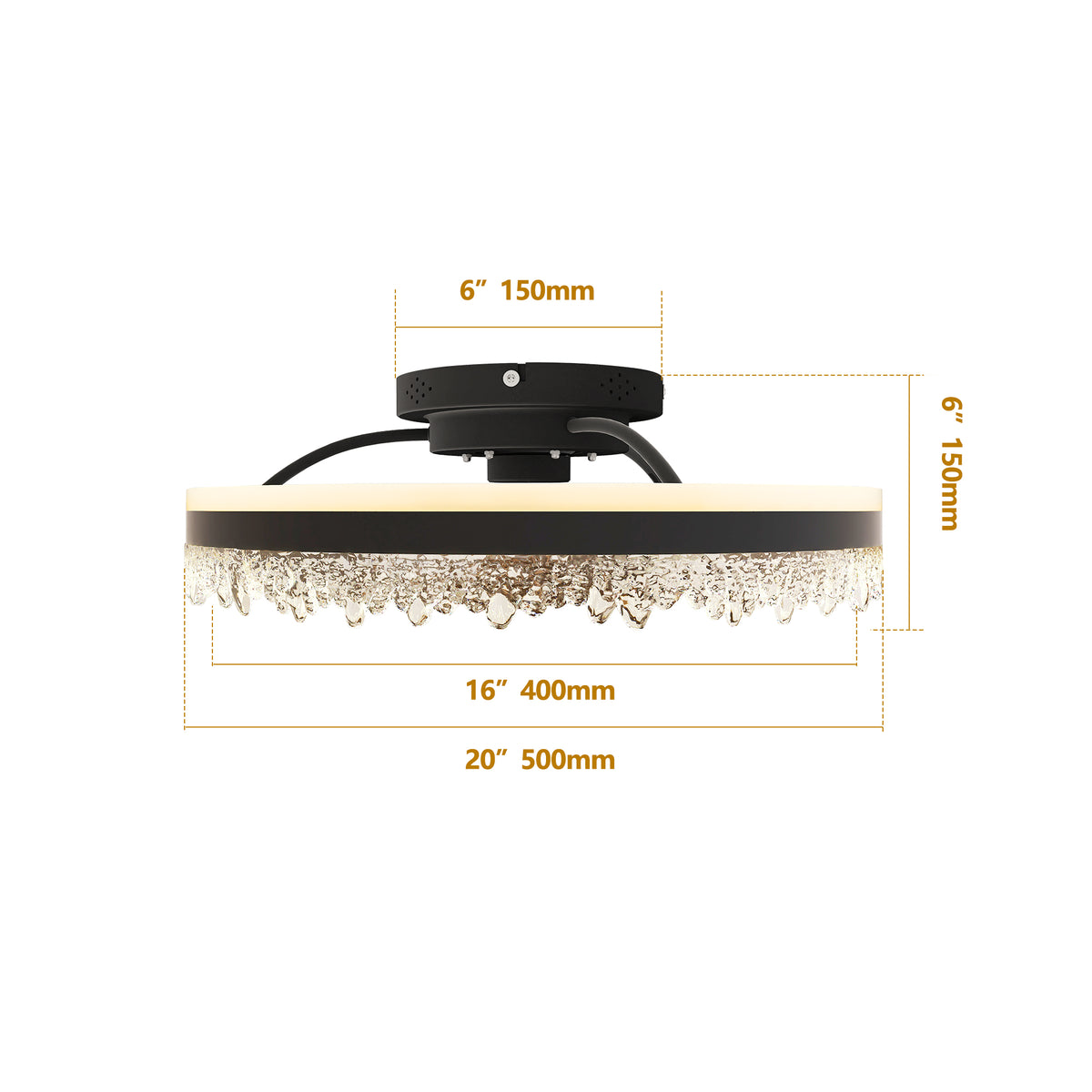 20-inch Black Smart Ceiling Fan Light with Silent Function, Multi-Speed Adjustment, Study Room
