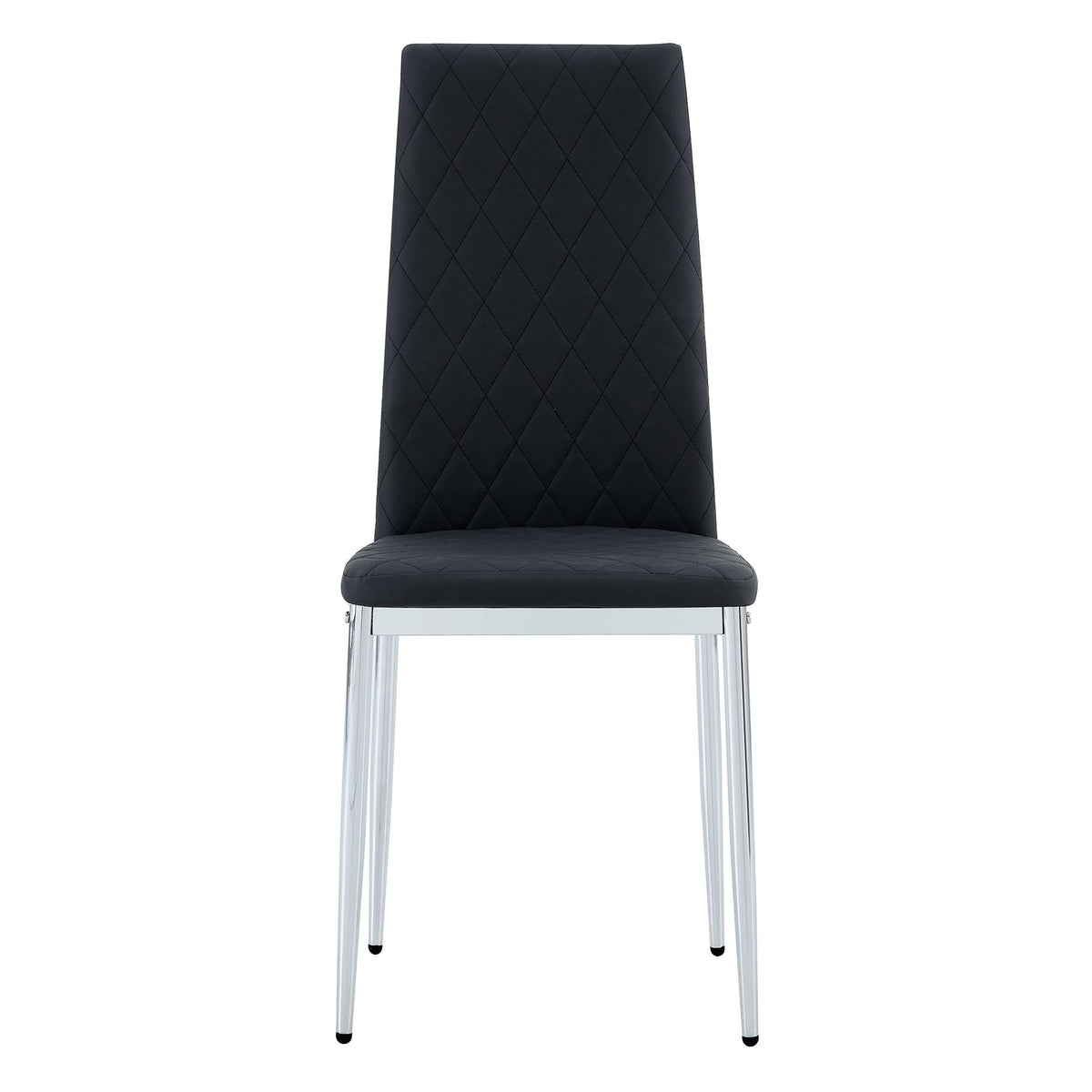 Modern Style Dining Chairs Set of 6 in Black, Essential for Minimalist Homes.Meeting Family Dining Needs, PU Material Seat