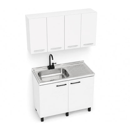 White 2-Piece Kitchen Sink Cabinet Set