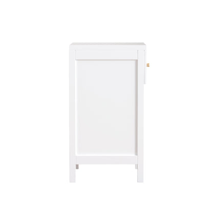Modern White Nightstand with Drawer and Open Shelf,Scalloped Edge Bedside Table for Bedroom, Cute Minimalist Side Table for Kids Room or Girls' Room