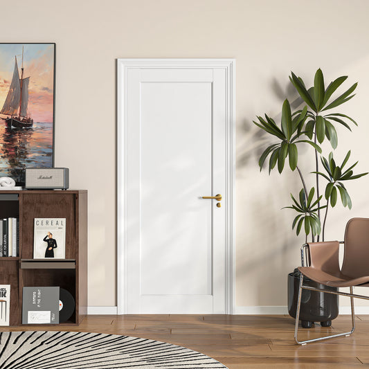 28' X 80' 1+2Panel Slab Door ,French Interior Door Paintable MDF Door Panel, for Closet Pantry Bedroom Livingroom Study Office,w/o Hardware & Frame