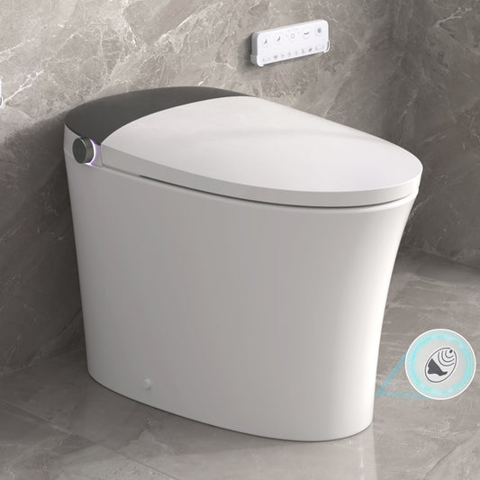 Elongated Smart Toilet with Bidet,Smart Toilet with ADA Comfort Height Heated Seat,MAP 1000g Powerful Flush,Warm Water/Dryer,Night Light,Dual-Flush 1/1.28GPF for Bathrooms.