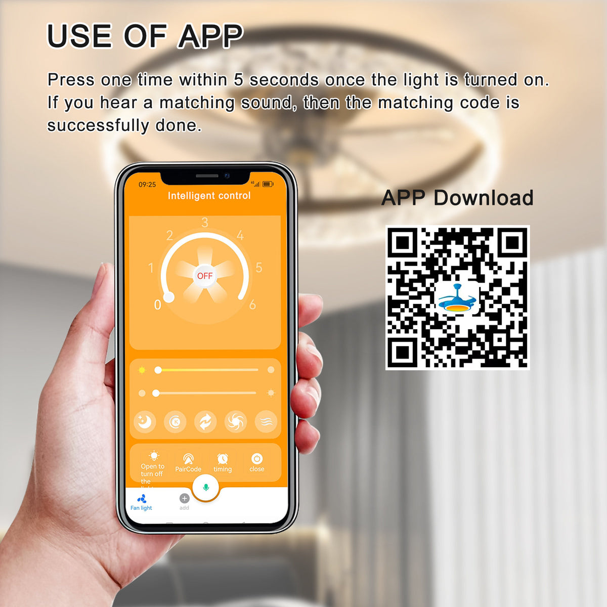 Modern Acrylic Ceiling Fan Light with Remote Control, Dimmable LED Chandelier, 6-Speed Adjustable, Quiet Motor, Flush Mount Design