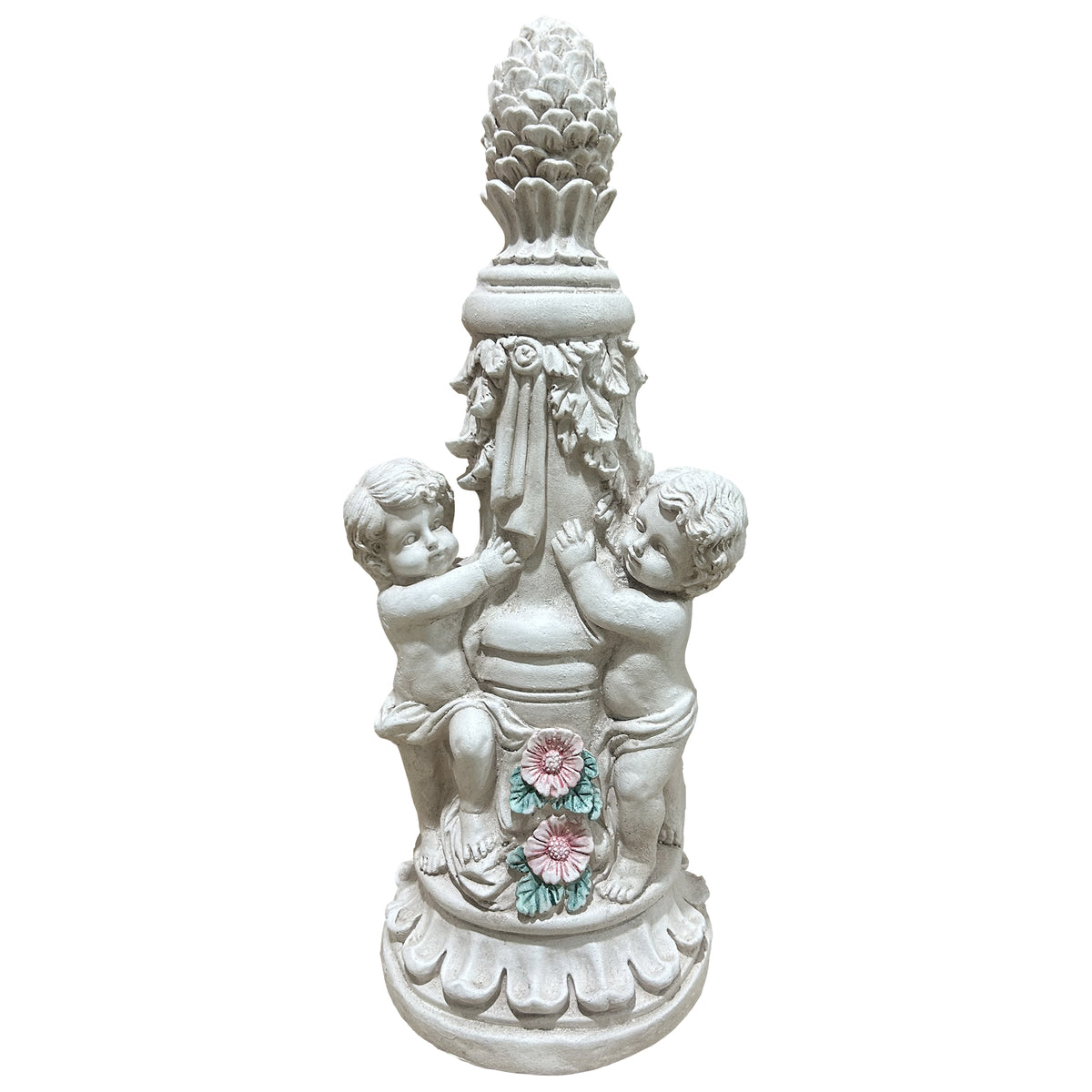 A pair of climbing children garden statues, made of magnesium oxide, suitable for decorating outdoor courtyards, lawns, and patios.