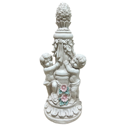 A pair of climbing children garden statues, made of magnesium oxide, suitable for decorating outdoor courtyards, lawns, and patios.