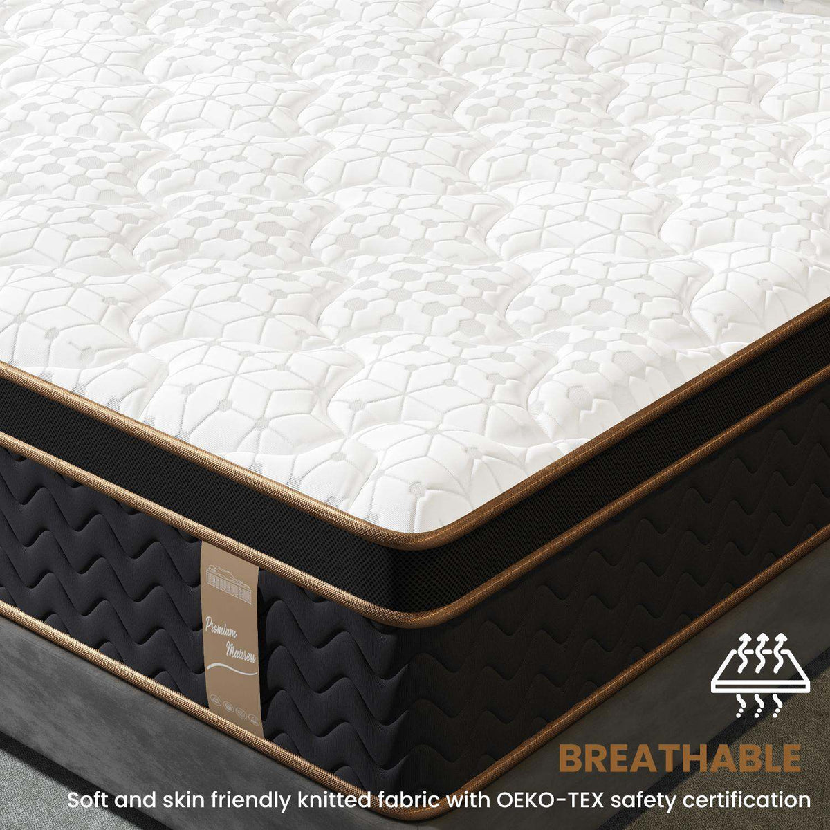 Twin Mattress, 10 Inch Plush Hybrid Mattresses with Gel Memory Foam, Fiberglass-Free Mattress in a Box, Individual Pocket Spring-Motion Isolation-Edge Support, CertiPUR-US Certified