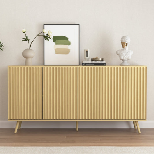 Sideboard Buffet Cabinet with Storage, Long Sideboard Storage Cabinet with 4 Doors – Natural