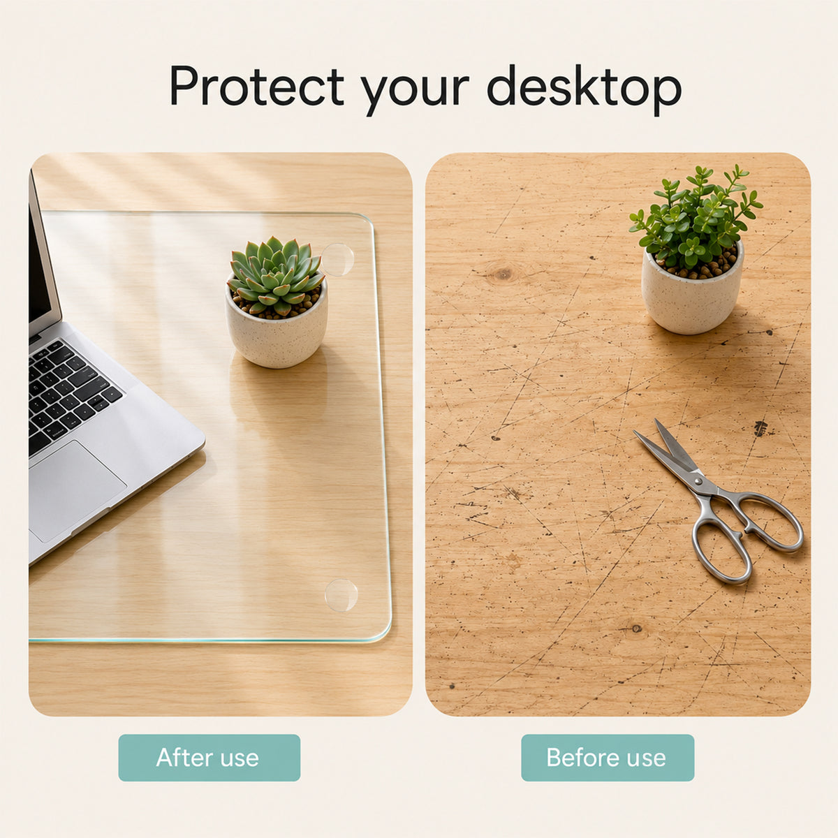 CLEAR Tempered glass table mat 20X32 INCH