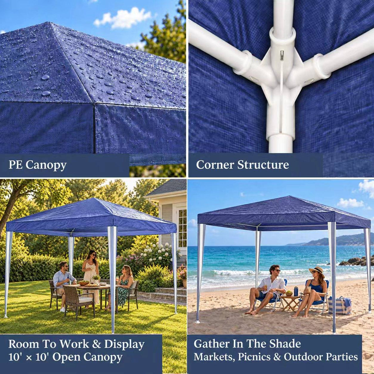 10x10' Outdoor Garden Gazebo Wedding Party Tent Canopy Marquee without Sidewalls