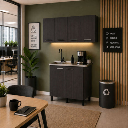 Wenge 2-Piece Kitchen Sink Cabinet Set