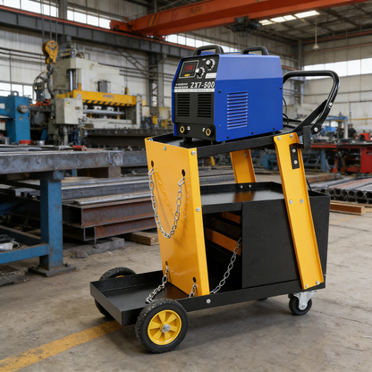 Multi-function welder trolley, MIG TIG ARC plasma cutter storage tank with 2 safety chains, portable 4-drawer chest, weight 280 LBS