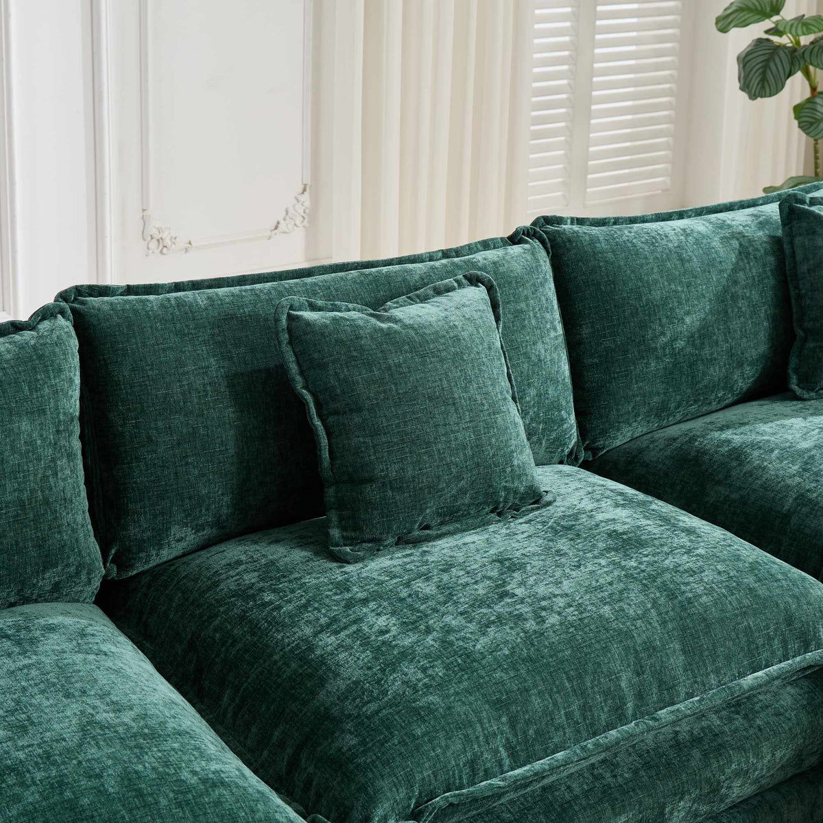 Cloud Sofa 3 Seats (Ottoman is not included), Modern Sectional Couch, Comfy Double Layer Upholstered Seat Cushion – Model W1143S00064