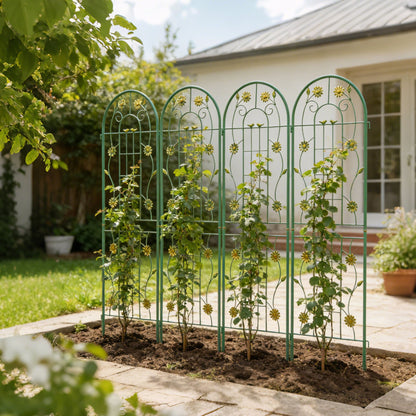 2 Pack Metal Garden Trellis 71' x 19.7' Rustproof Trellis for Climbing Plants Outdoor Flower Support Green