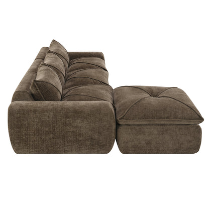 [VIDEO]116'' Fully Compressed Sofa with High Density Foam, Integrated Backrest&Seat Cushion, Decorative Edging – Brown