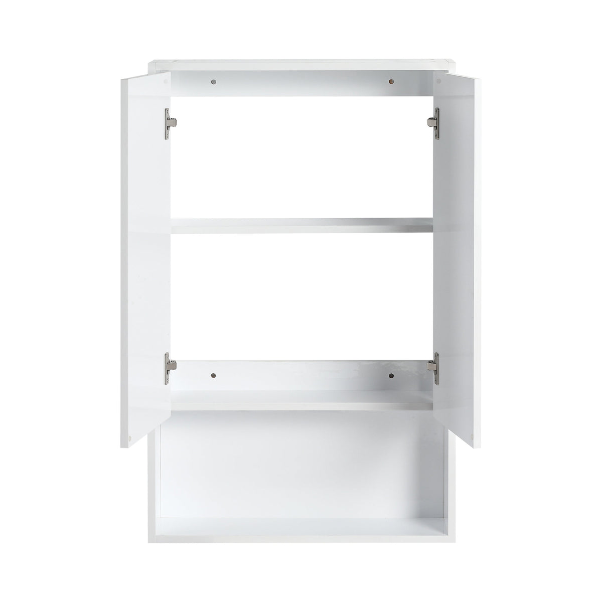 24" Bathroom Wall Cabinet, Soft Close Doors, Float Mounting Design,Glossy White,(KD-Packing)