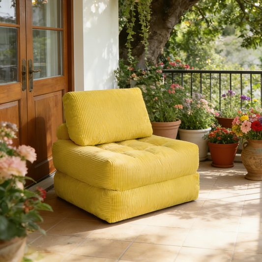 62.9"Corduroy Fabric Beanbag Couch for Living Room, Bedroom & Dorm, Cozy Fluffy Cloud Mini Couch
Corduroy-Yellow