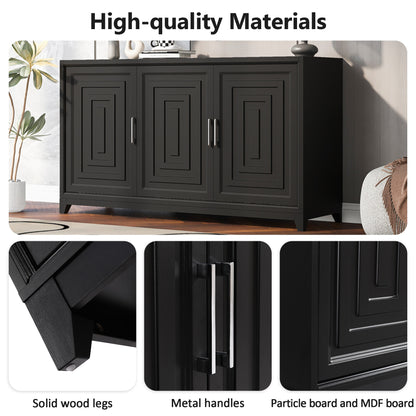 VIBE HAUS TV Stand for TVs up to 65 Inches, Modern Entertainment Center Media Console Cabinet with 2 Spacious Storage Space, Solid Wood Legs for Living room(Same SKU:N724P206551B)