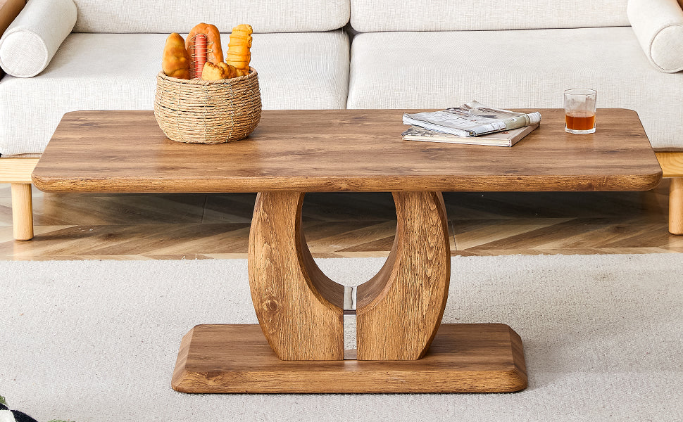 Modern simple luxury rectangular coffee table in wood color. The computer desk. The game table. Suitable, terrace, kitchen. 47 'x 25.6" 18"