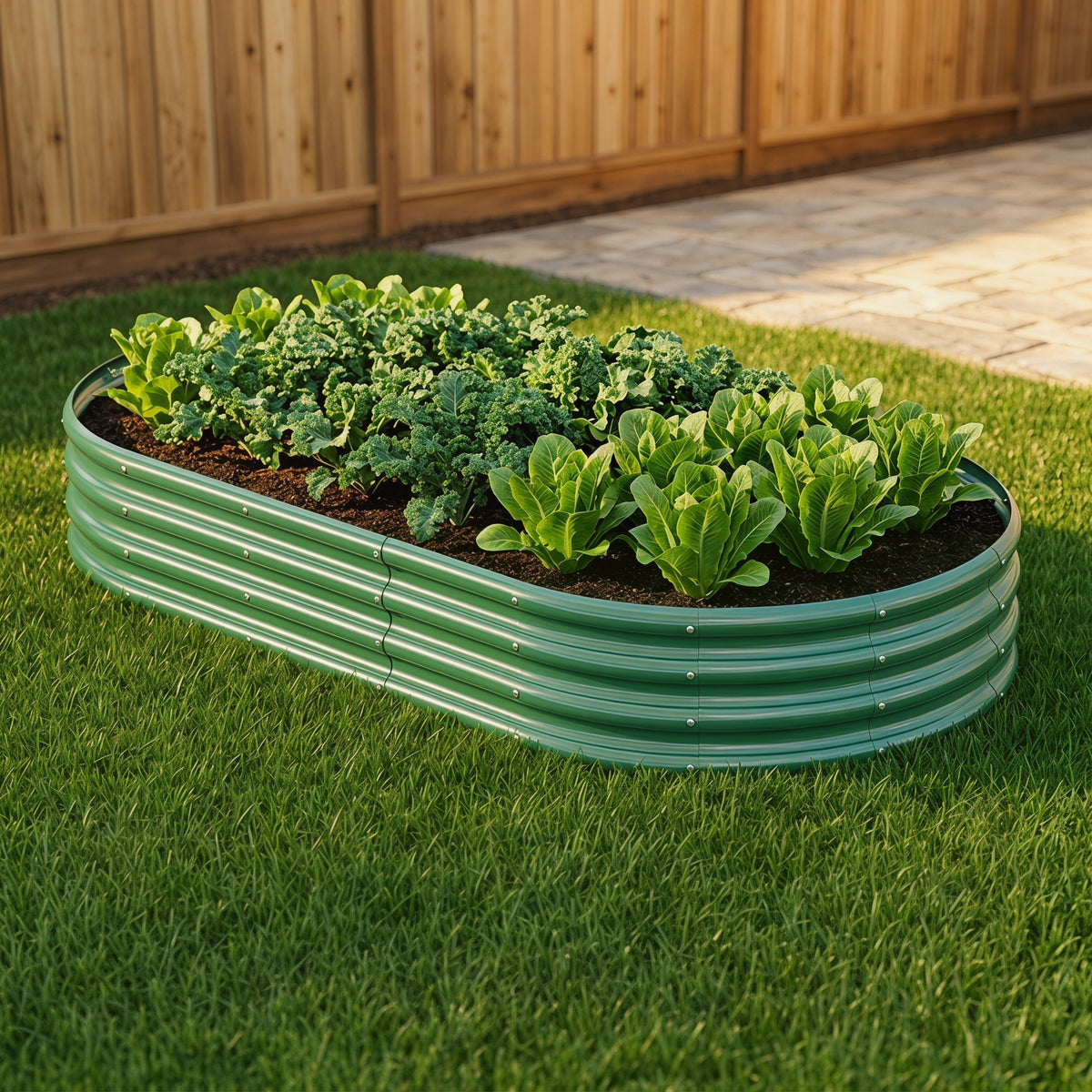 Galvanized Raised Garden Bed 6x3x1ft - Heavy Duty Metal Planter Box for Vegetables, Herbs & Flowers, Rust-Proof Outdoor Garden Bed with Large Capacity, Green, 1PCS