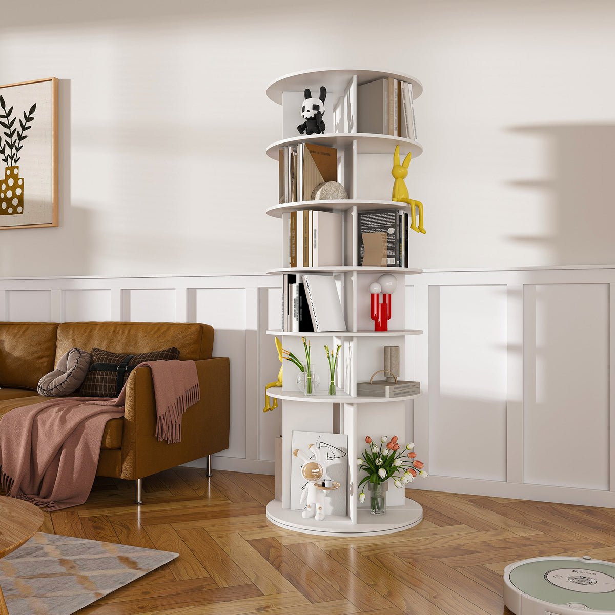 Rotating Shoe Rack Tower, 6-Tier Spinning Shoe Rack, Free Standing 360° Revolving Shoe Organizer