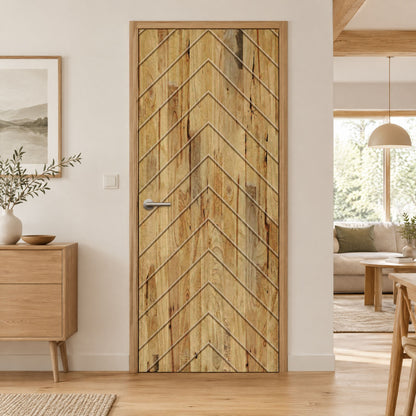 44 in. x 96 in. Hollow Core Weather Oak Stained Pine Wood Interior Door Slab