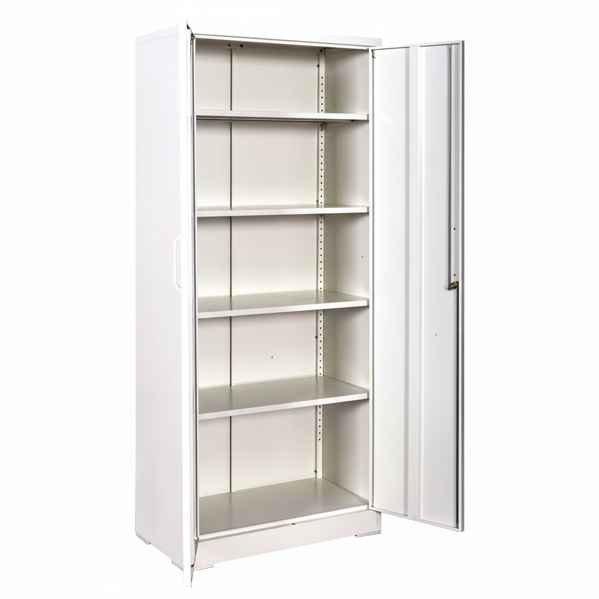 Ironclad 71" Cream White Metal Storage Cabinet with Locking Doors and 4 Adjustable Shelves, Heavy-Duty Steel for Garage, Laundry