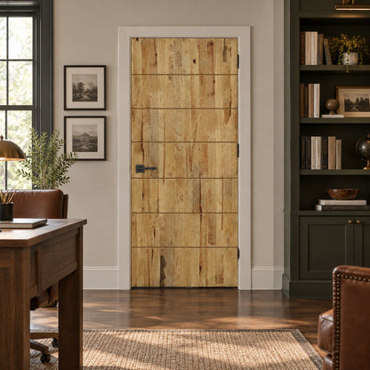 44 in. x 96 in. Hollow Core Weather Oak Stained Pine Wood Interior Door Slab