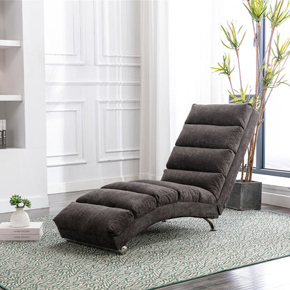 Ergonomic Linen Massage Chaise Lounge with Remote Control, Dark Gray, Electric Massage Lounger with 5 Modes