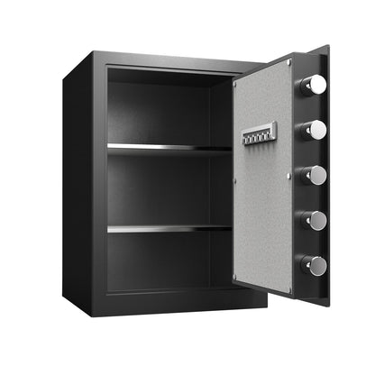 Steel Safe Security Cabinet, Fingerprint & Digital Password Unlock, with Alarm & Silent Mode, for Home, Hotel, Office, Supermarket Use, Black