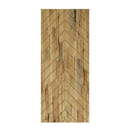44 in. x 96 in. Hollow Core Weather Oak Stained Pine Wood Interior Door Slab