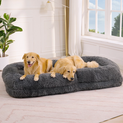 [NEW ARRIVED] [VIDEO PROVIDED] Human Dog Bed,Lazy Sofa,5-Position Adjustable Convertible,Floor Gaming Chair,bedroom, living room,Suitable for gaming, meditation,relaxation,Plush Fabric,Dark Gray