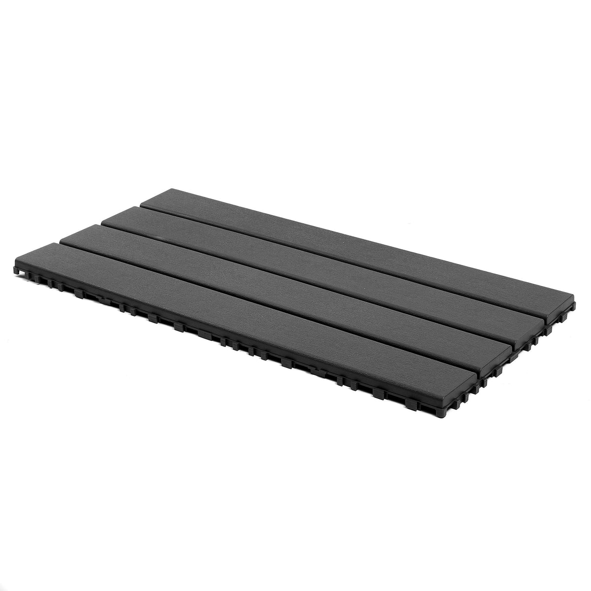 DIY Module Interlocking Decking Tiles Floor Tile for Porch Poolside Outdoor and Indoor Balcony Backyard, Dark Gray