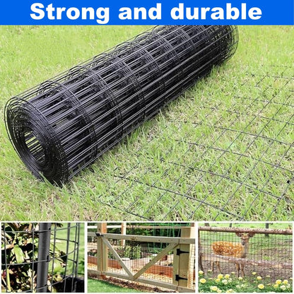 40 INCH × 50 FT black vinyl-coated metal mesh, 16 gauge 2/3 inch black PVC metal mesh, black welded wire mesh support, poultry cage protective fence