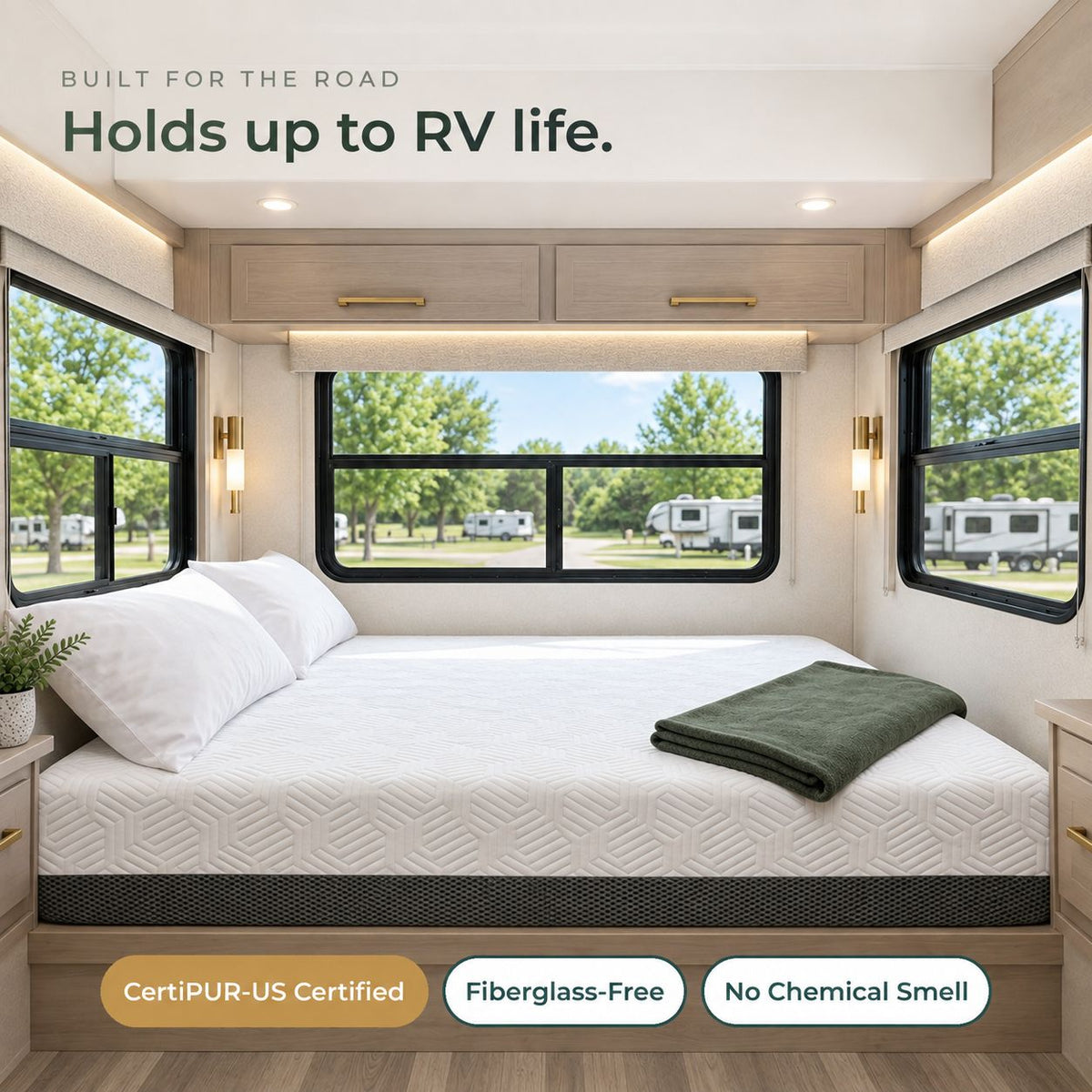 12 Inch Short Queen (75 x 60 in.) Plush Gel Memory Foam Mattress with Temperature Regulating Cover