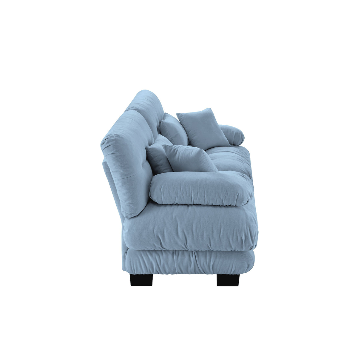 Cloud Couch 2 Seater Sofa, Chenille 2 - Seat sofa with 2 Lumbar pillows and 2 throw pillows, Chenille Blue