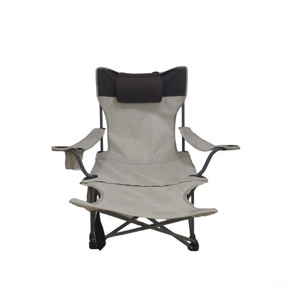 Outdoor Camping Chairs Folding/Portable/Adjustable reclining chair(Three-level adjustment), Side Pockets & Cup Holder,Carry Bag,Beige