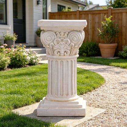 17.91' Sculptures Garden Statues, Large Roman Column Style Pedestal A, Magnesium Oxide Stone Composite Outdoor Garden Plant Stand Decor for Yard Patio Wedding, Ideal Home & Backyard Decoration
