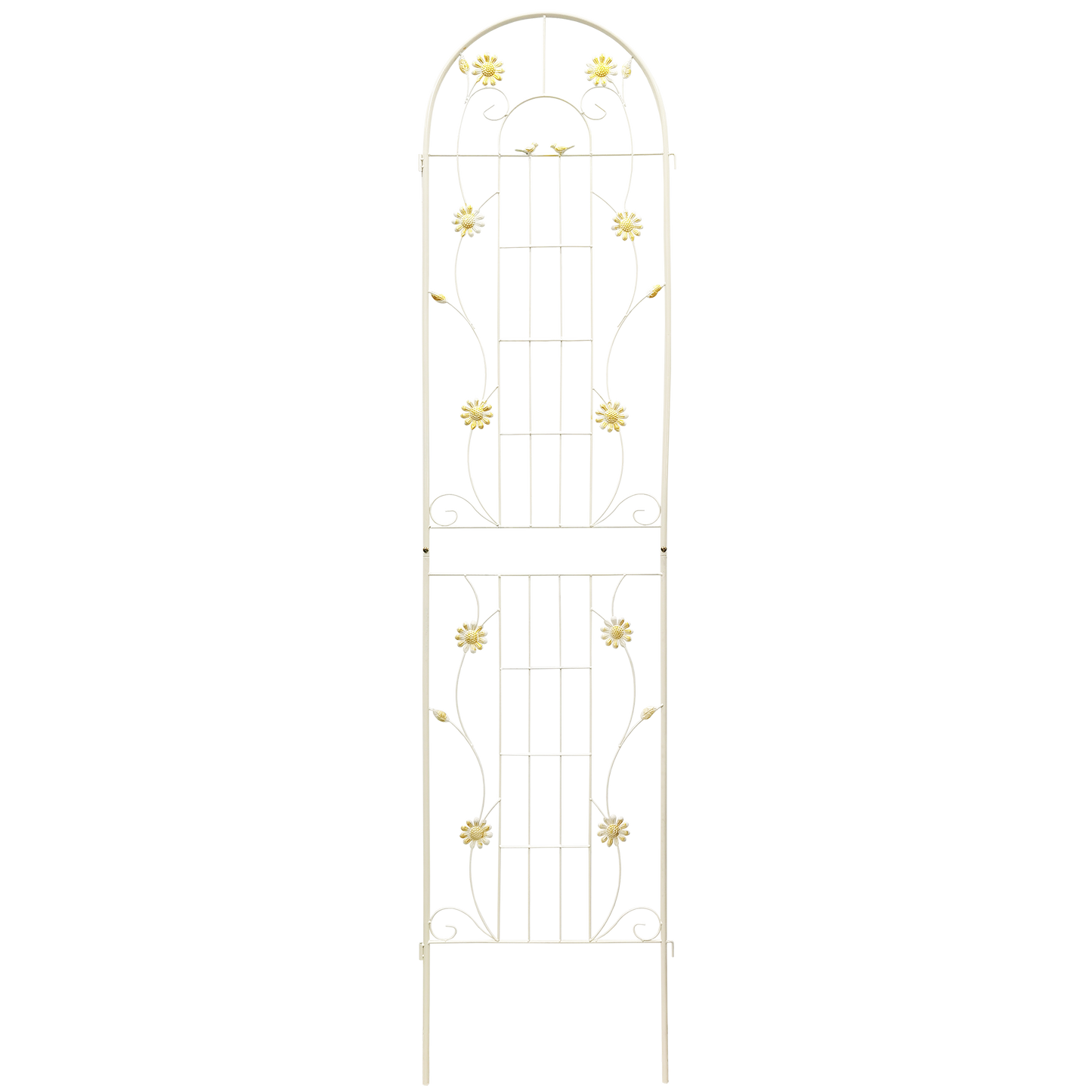 2 Pack Metal Garden Trellis 86.7' x 19.7' Rustproof Trellis for Climbing Plants Outdoor Flower Support Cream White