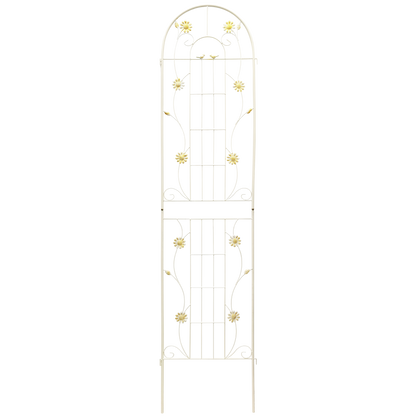 2 Pack Metal Garden Trellis 86.7' x 19.7' Rustproof Trellis for Climbing Plants Outdoor Flower Support Cream White