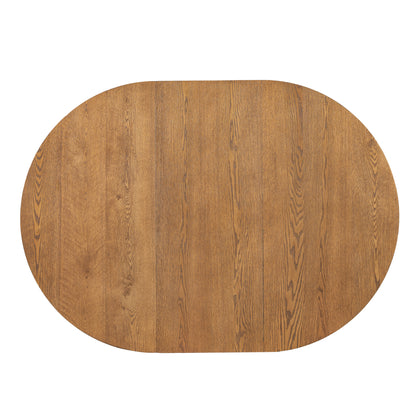 TOPMAX Modern 5-Piece Extendable Round Dining Table Set with 16.2inch Removable Leaf for Small Places, Walnut