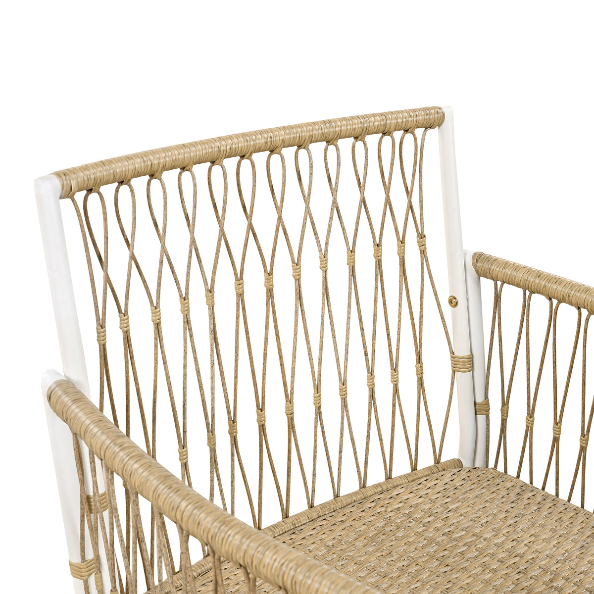 TOPMAX Patio 5pcs Wooden Dining Table Set, Outdoor 67''L Rectangular Table with 4 Rattan Arm Chairs for Poolside, Natural
